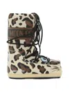 Moon Boot Leopard-print Lace-up Boots In Brown