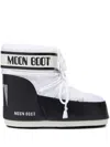 Moon Boot Two-tone Nylon And Synthetic Leather Icon Low Ankle Boots In White