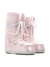Moon Boot Logo-band Lace-up Boots In Pink