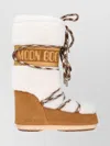 Moon Boot Logo Design Round Toe Wedge Heel Boots In Animal Print