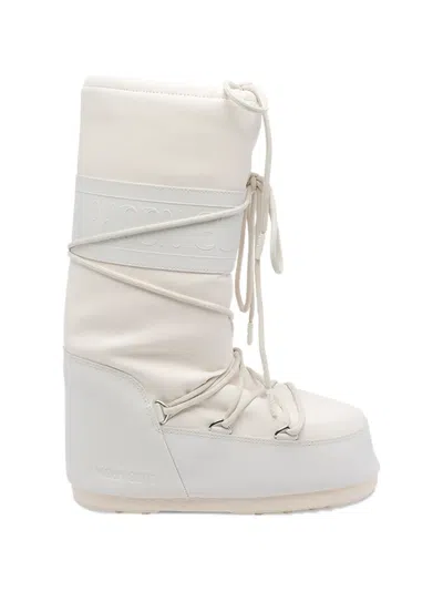 Moon Boot Logo Lace Boots In White