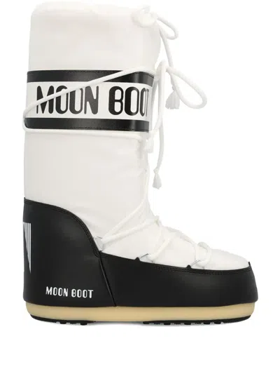 Moon Boot Two-tone Nylon And Synthetic Leather Icon Boots In Multi