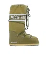 Moon Boot Logo-print Lace-up Boots In Green