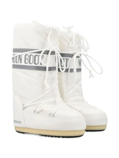 Moon Boot Logo-print Lace-up Boots In White