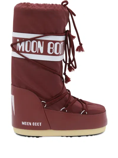 Moon Boot Logo-print Snow Boots In Burgundy