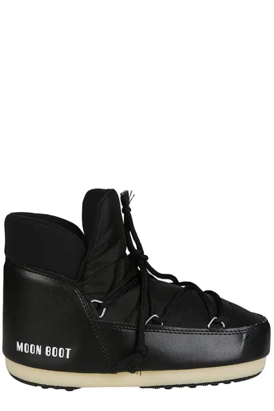 MOON BOOT LOGO PRINTED ROUND TOE BOOTS