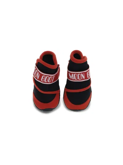Moon Boot Logo-embellished Velcro Dog Shoes In Red