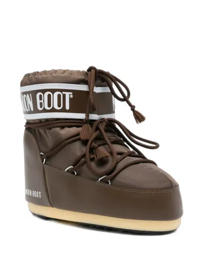 Moon Boot Logo-print Lace-up Boots In Brown