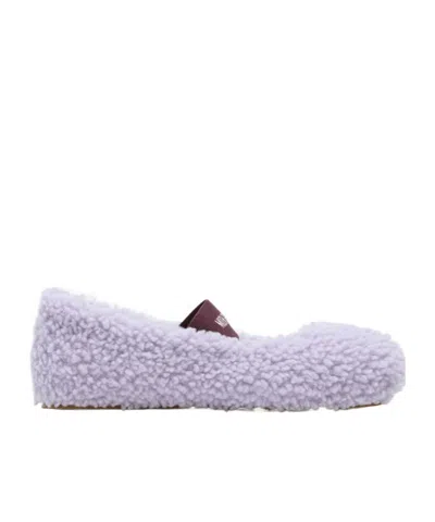 Moon Boot Logo-printed Strapped Ballerinas In Purple