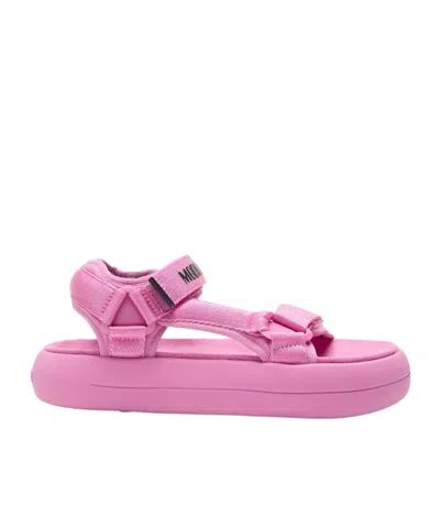 Moon Boot Logo-strap Platform Sandals In Pink