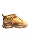 Moon Boot Mb Luna Low Suede Low Heels Ankle Boots In Leather Color Suede In Brown