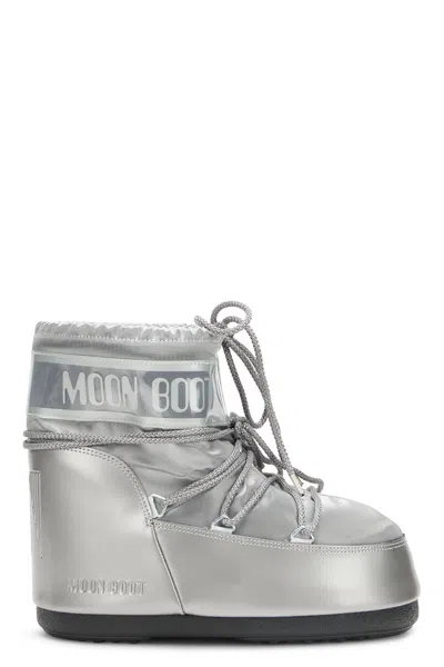 Moon Boot Low Glance Mini Boots In Silver