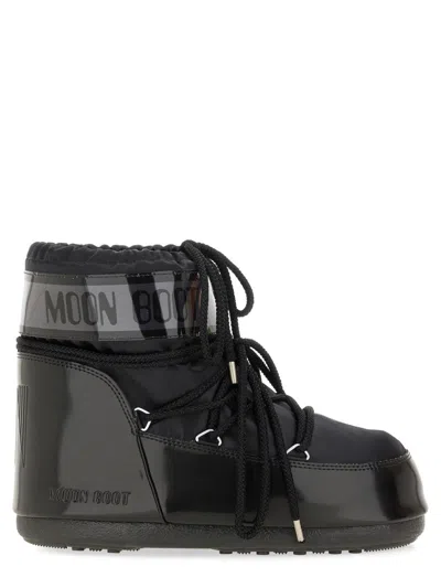 Moon Boot Low Mini Nylon Slip-resistant Boot In Black