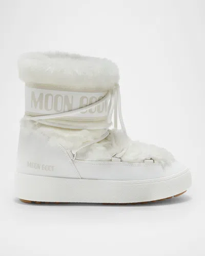 Moon Boot Ltrack Faux Fur Ankle Snow Boots In White