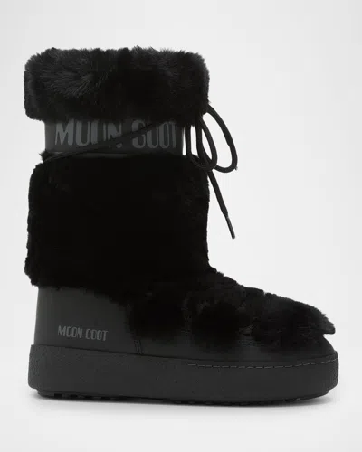 Moon Boot Ltrack Faux Fur High Snow Boots In Black
