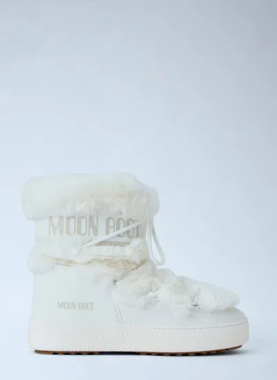 Moon Boot Ltrack Faux Fur Waterproof Boots In White