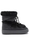 Moon Boot Ltrack Tube Faux Fur Ankle Boots With Thermoplastic Rubber Midsole In Black