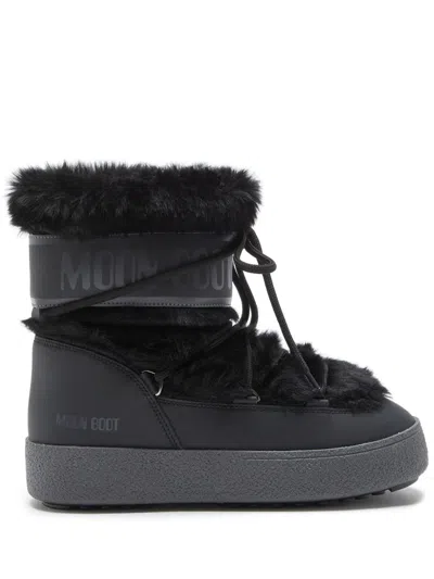 Moon Boot Ltrack Tube Faux Fur Ankle Boots In Black
