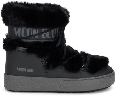 Moon Boot Ltrack Low Faux-fur Boots In Black