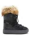 Moon Boot Ltrack Monaco Faux Fur-trimmed Shell And Faux Leather Snow Boots In Black