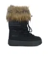 Moon Boot Ltrack Monaco Faux Fur-trimmed Shell And Faux Leather Snow Boots In Black