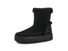 Moon Boot Ltrack Lara Zip-front Shearling Boots In Blue