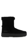 Moon Boot Ltrack Tina Suede Ankle Boots With Shearling Lining In Black
