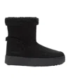 Moon Boot Ltrack Tina Suede Ankle Boots With Shearling Lining In Black