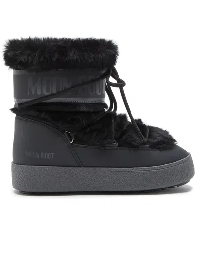 MOON BOOT LTRACK TUBE FAUX-FUR BLACK BOOTS