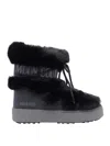 Moon Boot Ltrack Tube Faux Fur Booties In Black