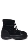 Moon Boot Luna Black Ankle Boots With Laces In Suede And Tech Fabric Woman In Black