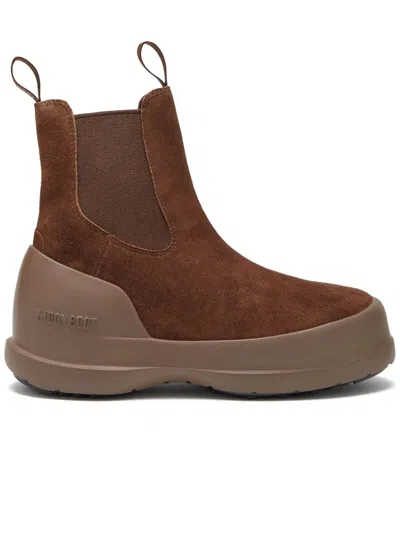 Moon Boot Luna Brown Suede Chelsea Boots