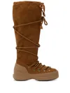 Moon Boot Luna Lace-up Suede Boots In Brown