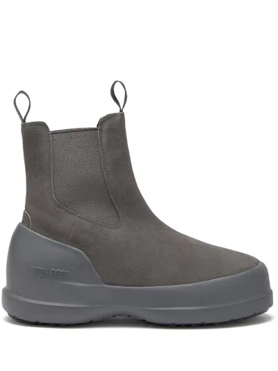 Moon Boot Luna Logo-print Boots In Grey