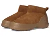 Moon Boot Suede Ankle Boots With Plush Fur Lining And Textured Sole In Brown