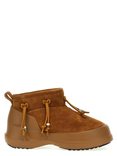 Moon Boot 'luna Low Suede Beads' Ankle Boots In Brown