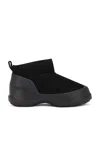Moon Boot Luna Black Ankle Boots In Suede And Tech Fabric Woman