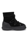 Moon Boot Luna Black Ankle Boots With Laces In Suede And Tech Fabric Woman In Black
