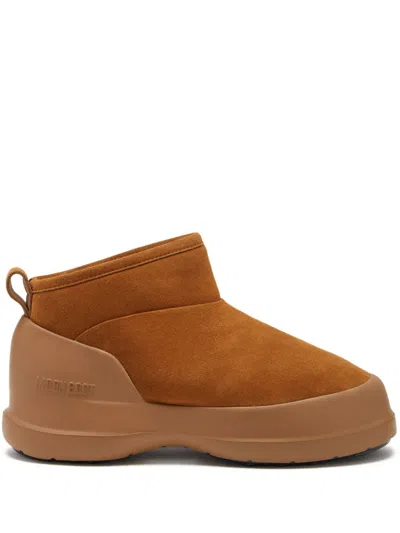 Moon Boot Luna Low Suede Snow Boots In Brown