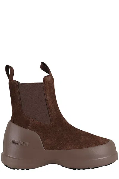 Moon Boot Luna Chelsea Suede City Capsule In Brown