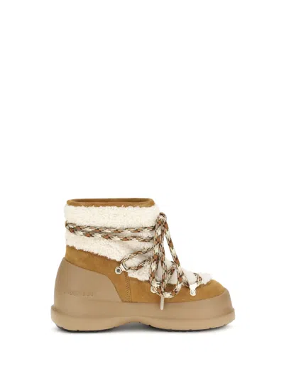 MOON BOOT LUNA SHEARLING ANKLE BOOTS