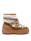 Moon Boot Luna Low Shearling And Suede Snow Boots In White