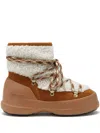 Moon Boot Luna Low Shearling And Suede Snow Boots In Brown