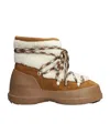 Moon Boot Luna Low Shearling And Suede Snow Boots In Brown