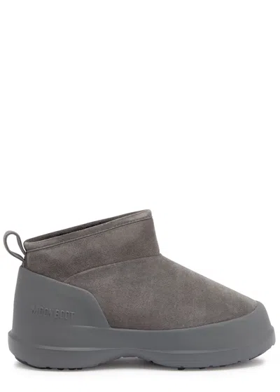 MOON BOOT MOON BOOT LUNA LOW-SUEDE ANKLE BOOTS GREY/ANTHACRITE UK3