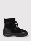 Moon Boot Luna Black Ankle Boots With Laces In Suede And Tech Fabric Woman In Black