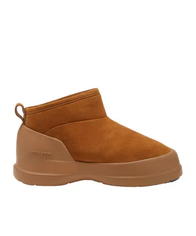 Moon Boot Luna Suede Low-top Snow Boots In Brown