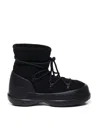 Moon Boot Luna Black Ankle Boots With Laces In Suede And Tech Fabric Woman In Black