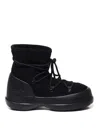 Moon Boot Luna Black Ankle Boots With Laces In Suede And Tech Fabric Woman In Black