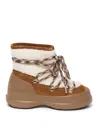 Moon Boot Luna Low Shearling And Suede Snow Boots In White